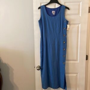 SAKE 100% LINEN DRESS SIZE 12 brand new with tag length 50” bust 34” light blue